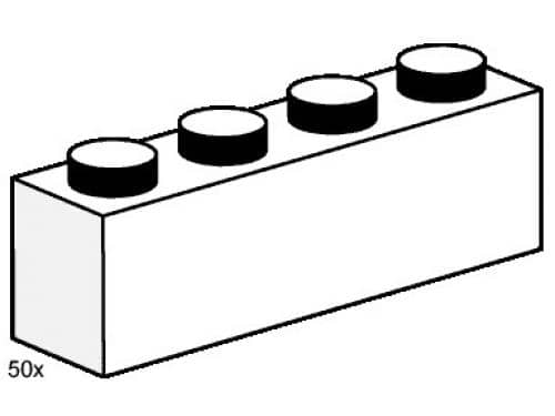 1 x 4 White Bricks