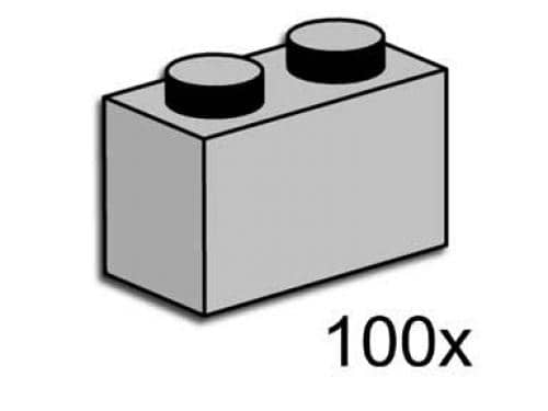 1 x 2 Brick Light Gray
