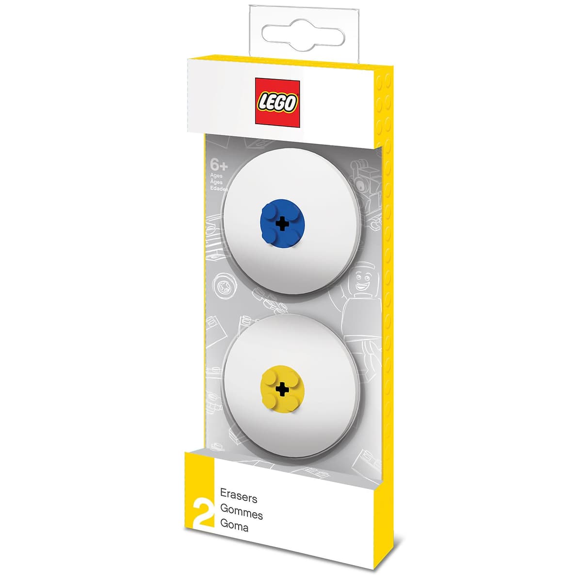 Round Eraser Set (Blue and Yellow)