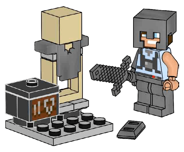 Smith with Smithing Table, Netherite Armor and Armor Stand