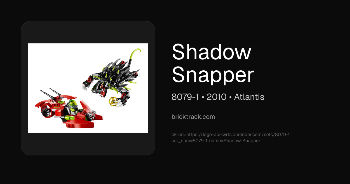 LEGO 8079-1 — Shadow Snapper | BrickTrack
